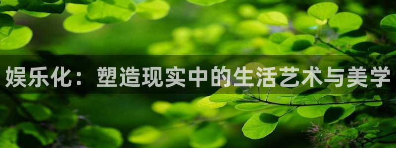 辉达平台登录网：娱乐化：塑造现实中的生活艺术与美学